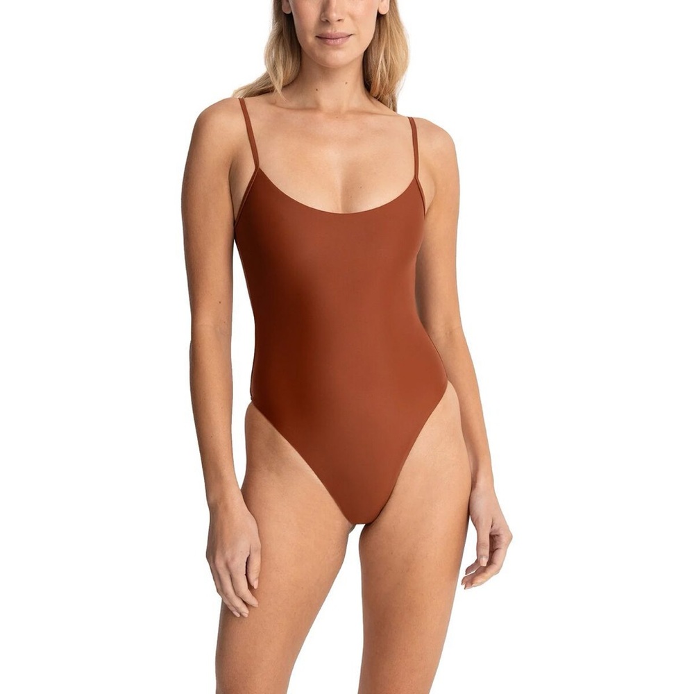 Rhythm -Classic Minimalist One-Piece Swimsuit - Rust